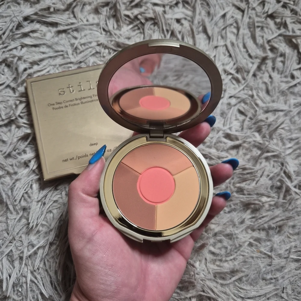 Stila One Step Correct Brightening Finishing Powder Deep Full Size 0.3oz NEW NIB